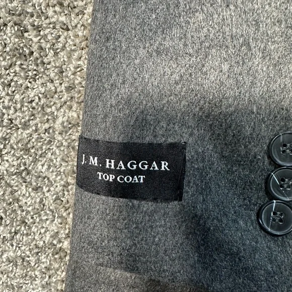 NWT Haggar Men's Mid-Length Single Breasted Brushed Twill Topcoat Size Medium - Picture 8 of 10